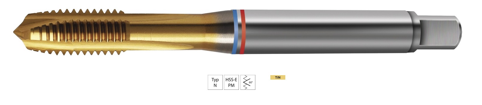 Taraud machine métrique débouchant HSSE-PM TIN - Universel – Gamme Standard Format 1663	